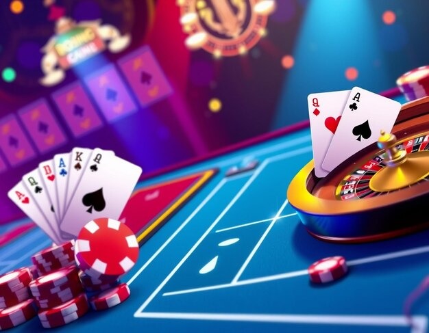 Live dealer blackjack table with multiple camera angles
